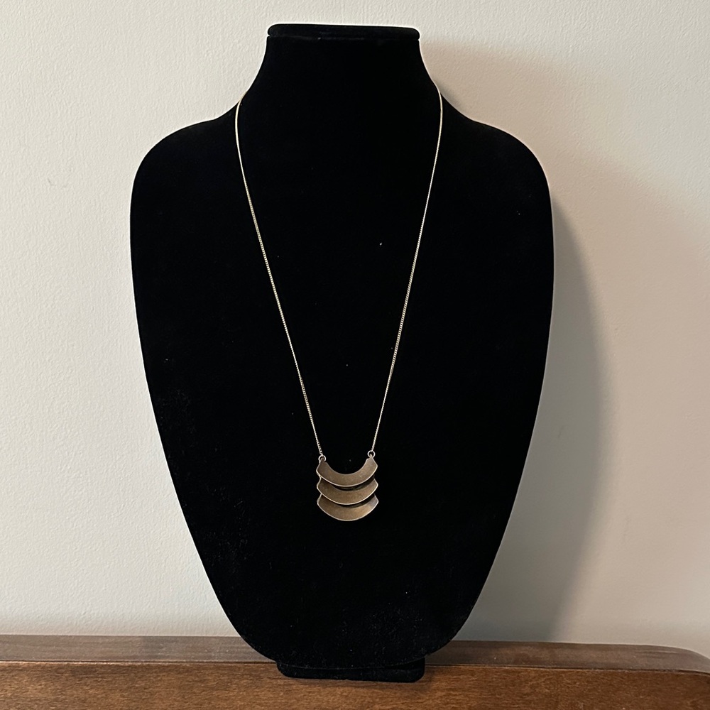 Elegant Bronze Necklace with Layered Pendants